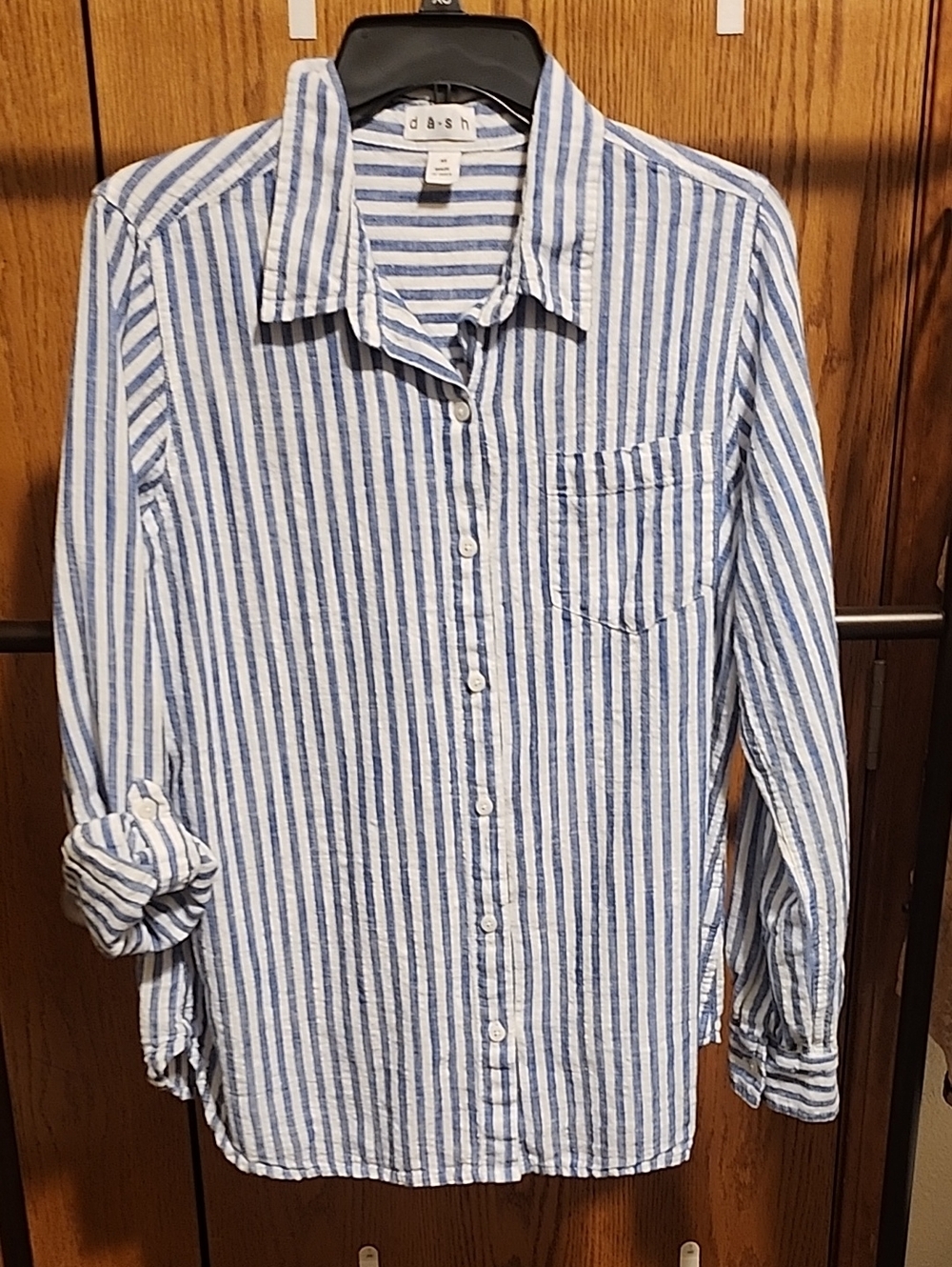 Dash Blue & White Striped Button-Up Shirt